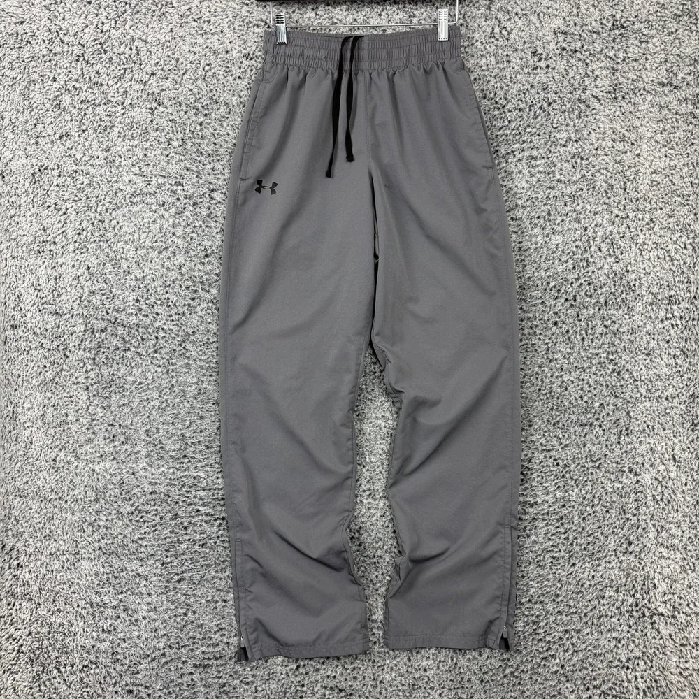 Under Armour Pants Mens Small Gray HeatGear Lightweight Track Loose Fit *FLAW